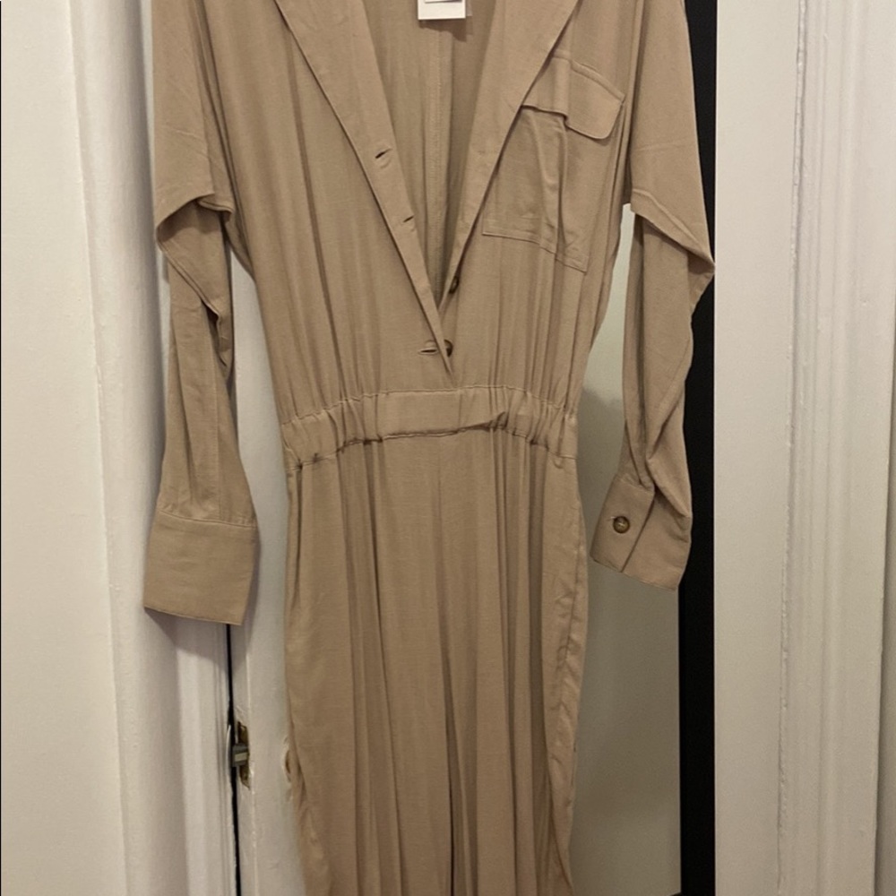 Express x Olivia Culpo beige jumpsuit